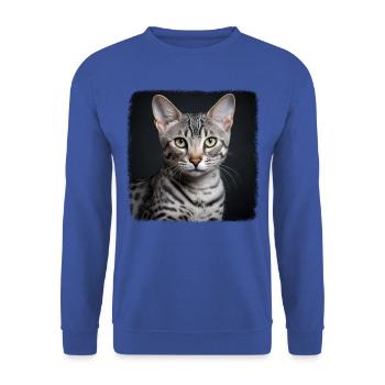 Egyptian Mau Kätzchen Katze Ägyptische Mau - Unisex Pullover - Royalblau - Vorne - Alina (178cm) & Michal (187cm)
