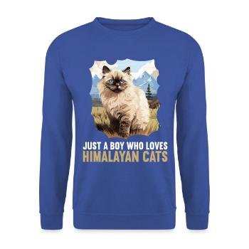 Chat de l’Himalaya Colourpoint Katze - Sweat-shirt Unisexe - bleu royal - Devant - Alina (178cm) & Michal (187cm)