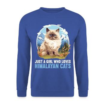Chat de l’Himalaya Colourpoint Katze - Sweat-shirt Unisexe - bleu royal - Devant - Alina (178cm) & Michal (187cm)