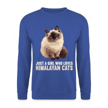 Chat de l’Himalaya Colourpoint Katze - Sweat-shirt Unisexe - bleu royal - Devant - Alina (178cm) & Michal (187cm)