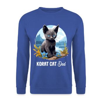 Korat Chaton Korat Chat - Sweat-shirt Unisexe - bleu royal - Devant - Alina (178cm) & Michal (187cm)