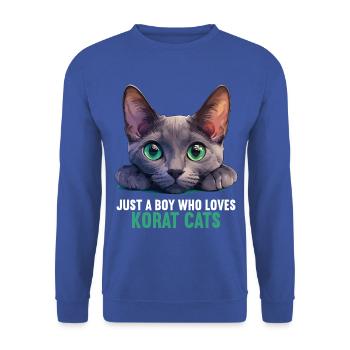 Korat Chaton Korat Chat - Sweat-shirt Unisexe - bleu royal - Devant - Alina (178cm) & Michal (187cm)