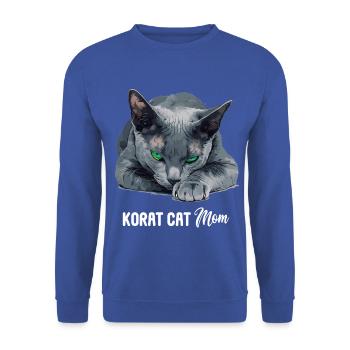 Korat Chaton Korat Chat - Sweat-shirt Unisexe - bleu royal - Devant - Alina (178cm) & Michal (187cm)