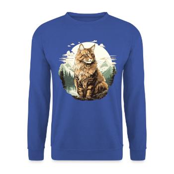 Maine Coon Chaton Maine Coon Chat - Sweat-shirt Unisexe - bleu royal - Devant - Alina (178cm) & Michal (187cm)