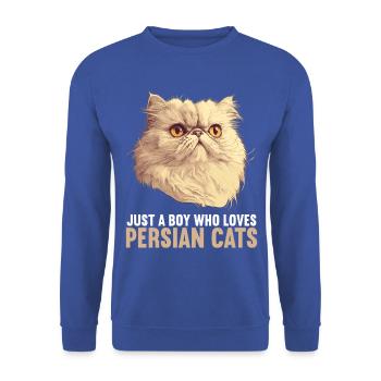 Persian Cat Perserkatze - Unisex Pullover - Royalblau - Vorne - Alina (178cm) & Michal (187cm)