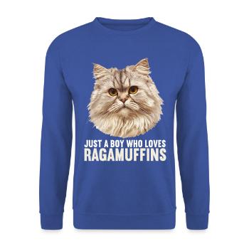 Ragamuffin Chaton Ragamuffin Chat - Sweat-shirt Unisexe - bleu royal - Devant - Alina (178cm) & Michal (187cm)