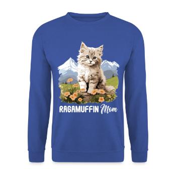 Ragamuffin Chaton Ragamuffin Chat - Sweat-shirt Unisexe - bleu royal - Devant - Alina (178cm) & Michal (187cm)