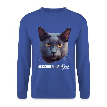 Chat bleu russe Russisch Blau Katze - Sweat-shirt Unisexe - bleu royal - Devant - Alina (178cm) & Michal (187cm)