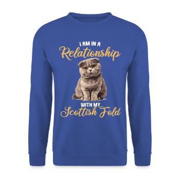 Scottish Fold Kitten Scottish Fold Cat - Unisex Sweatshirt - royal blue - Front - Alina (178cm) & Michal (187cm)