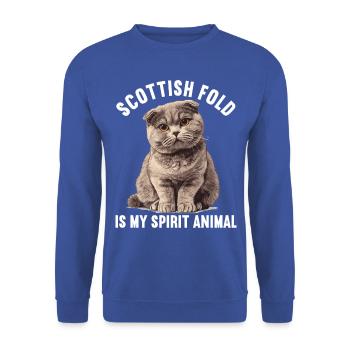 Scottish Fold Kitten Scottish Fold Cat - Unisex Sweatshirt - royal blue - Front - Alina (178cm) & Michal (187cm)