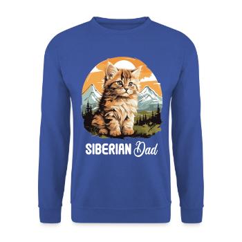 Siberian Cat Sibirische Katze - Unisex Pullover - Royalblau - Vorne - Alina (178cm) & Michal (187cm)