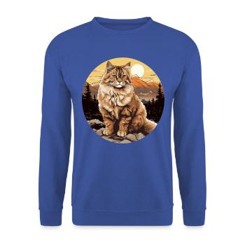 Chat sibérien Sibirische Katze - Sweat-shirt Unisexe - bleu royal - Devant - Alina (178cm) & Michal (187cm)