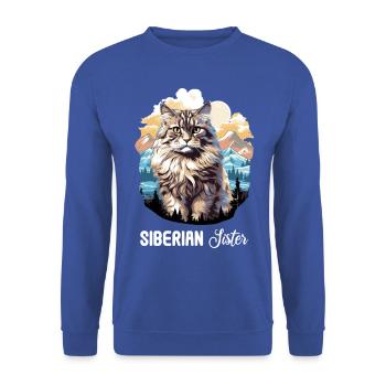 Chat Sibérien Sibirische Katze - Sweat-shirt Unisexe - bleu royal - Devant - Alina (178cm) & Michal (187cm)