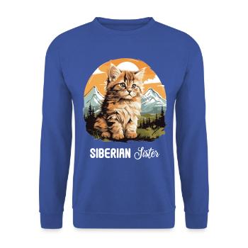 Chat Sibérien Sibirische Katze - Sweat-shirt Unisexe - bleu royal - Devant - Alina (178cm) & Michal (187cm)
