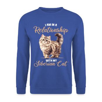 Chat Sibérien Sibirische Katze - Sweat-shirt Unisexe - bleu royal - Devant - Alina (178cm) & Michal (187cm)