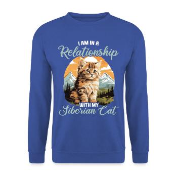 Chat Sibérien Sibirische Katze - Sweat-shirt Unisexe - bleu royal - Devant - Alina (178cm) & Michal (187cm)