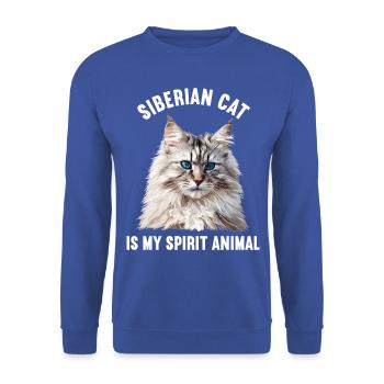 Siberian Cat Sibirische Katze - Unisex Sweatshirt - royal blue - Front - Alina (178cm) & Michal (187cm)