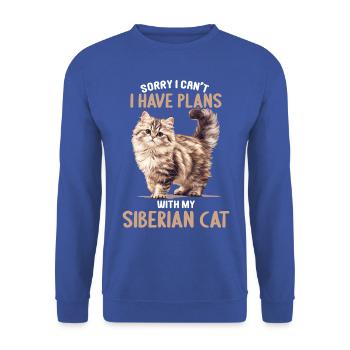 Chat Sibérien Sibirische Katze - Sweat-shirt Unisexe - bleu royal - Devant - Alina (178cm) & Michal (187cm)