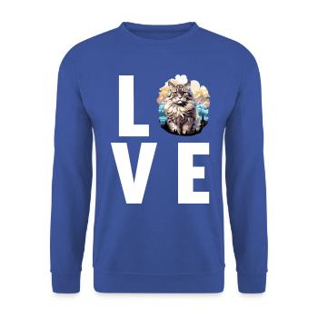 Chat Sibérien Sibirische Katze - Sweat-shirt Unisexe - bleu royal - Devant - Alina (178cm) & Michal (187cm)