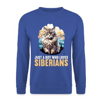 Chat Sibérien Sibirische Katze - Sweat-shirt Unisexe - bleu royal - Devant - Alina (178cm) & Michal (187cm)