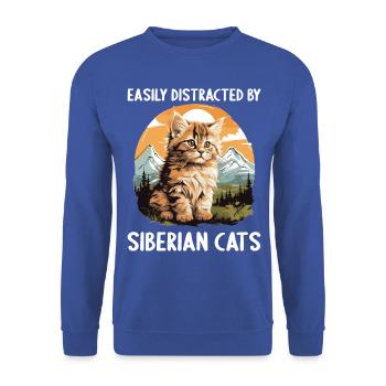 Chat Sibérien Sibirische Katze - Sweat-shirt Unisexe - bleu royal - Devant - Alina (178cm) & Michal (187cm)