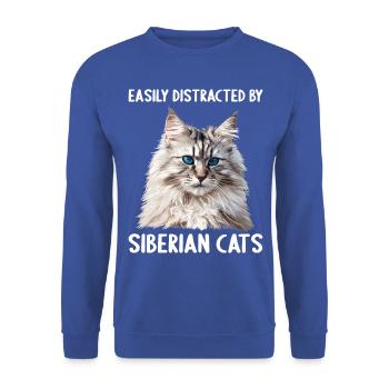 Chat Sibérien Sibirische Katze - Sweat-shirt Unisexe - bleu royal - Devant - Alina (178cm) & Michal (187cm)