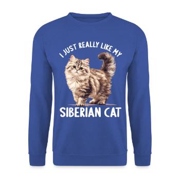 Chat Sibérien Sibirische Katze - Sweat-shirt Unisexe - bleu royal - Devant - Alina (178cm) & Michal (187cm)
