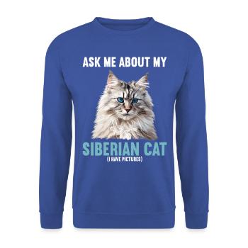 Chat Sibérien Sibirische Katze - Sweat-shirt Unisexe - bleu royal - Devant - Alina (178cm) & Michal (187cm)