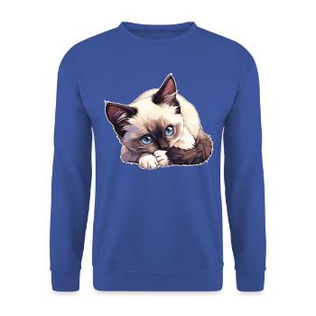Chaton raquette Chat raquette - Sweat-shirt Unisexe - bleu royal - Devant - Alina (178cm) & Michal (187cm)