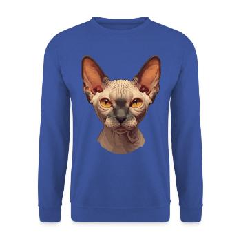 Sphynx Kätzchen Sphynx Katze - Unisex Pullover - Royalblau - Vorne - Alina (178cm) & Michal (187cm)