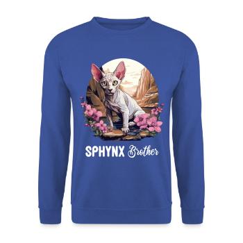 Sphynx Kätzchen Sphynx Katze - Unisex Pullover - Royalblau - Vorne - Alina (178cm) & Michal (187cm)