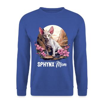 Chaton Sphynx Chat Sphynx - Sweat-shirt Unisexe - bleu royal - Devant - Alina (178cm) & Michal (187cm)