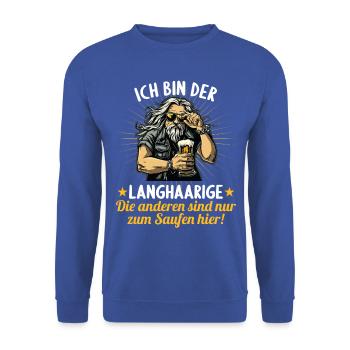 the long-haired man marries bachelor party bachelor party - Unisex Sweatshirt - royal blue - Front - Alina (178cm) & Michal (187cm)