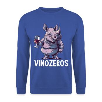 Vinozeros Wine Connoisseur Wine Drinker Wine Lovers - Unisex Sweatshirt - royal blue - Front - Alina (178cm) & Michal (187cm)