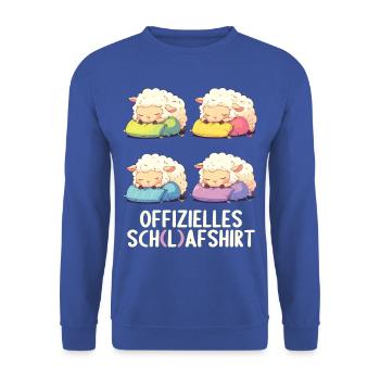 Offizielles Schafshirt Offizielles Schlafshirt - Unisex Pullover - Royalblau - Vorne - Alina (178cm) & Michal (187cm)