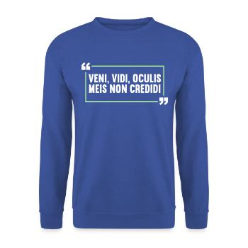 Lateinisch Lustiger Latein Spruch - Unisex Pullover - Royalblau - Vorne - Alina (178cm) & Michal (187cm)