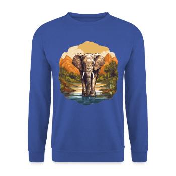 Elefanten Elefant - Unisex Pullover - Royalblau - Vorne - Alina (178cm) & Michal (187cm)