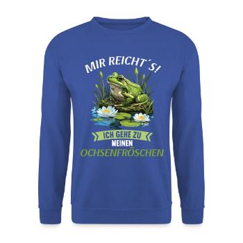 Bullfrogs Bullfrog - Unisex Sweatshirt - royal blue - Front - Alina (178cm) & Michal (187cm)