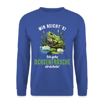 Bullfrogs Bullfrog - Unisex Sweatshirt - royal blue - Front - Alina (178cm) & Michal (187cm)