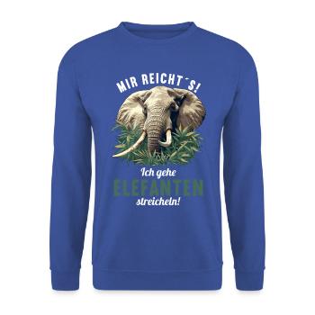 Elefanten Elefant - Unisex Pullover - Royalblau - Vorne - Alina (178cm) & Michal (187cm)