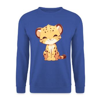 Chats dorés Chat doré - Sweat-shirt Unisexe - bleu royal - Devant - Alina (178cm) & Michal (187cm)