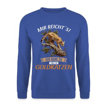 Chats dorés Chat doré - Sweat-shirt Unisexe - bleu royal - Devant - Alina (178cm) & Michal (187cm)