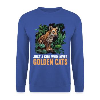 Chats dorés Chat doré - Sweat-shirt Unisexe - bleu royal - Devant - Alina (178cm) & Michal (187cm)