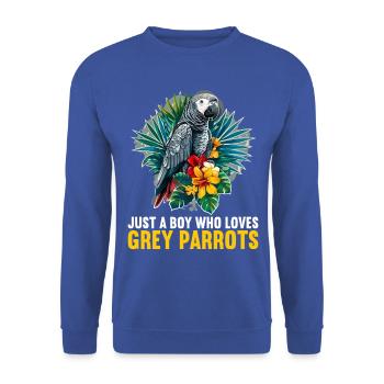 Graupapageien Graupapagei - Unisex Pullover - Royalblau - Vorne - Alina (178cm) & Michal (187cm)