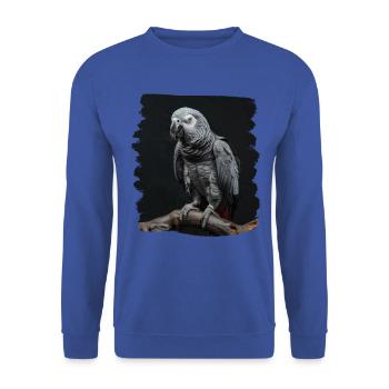 Graupapageien Graupapagei - Unisex Pullover - Royalblau - Vorne - Alina (178cm) & Michal (187cm)