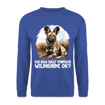 Chiens sauvages Chien sauvage - Sweat-shirt Unisexe - bleu royal - Devant - Alina (178cm) & Michal (187cm)