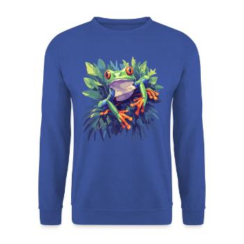 Tree Frog Baumfrösche Baumfrosch - Unisex Pullover - Royalblau - Vorne - Alina (178cm) & Michal (187cm)