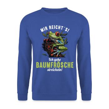 Tree Frog Baumfrösche Baumfrosch - Unisex Pullover - Royalblau - Vorne - Alina (178cm) & Michal (187cm)