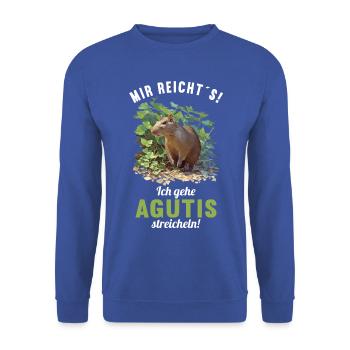 Agouti Agutis Aguti - Unisex Pullover - Royalblau - Vorne - Alina (178cm) & Michal (187cm)