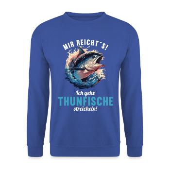 Tuna Thunfische Thunfisch - Unisex Pullover - Royalblau - Vorne - Alina (178cm) & Michal (187cm)